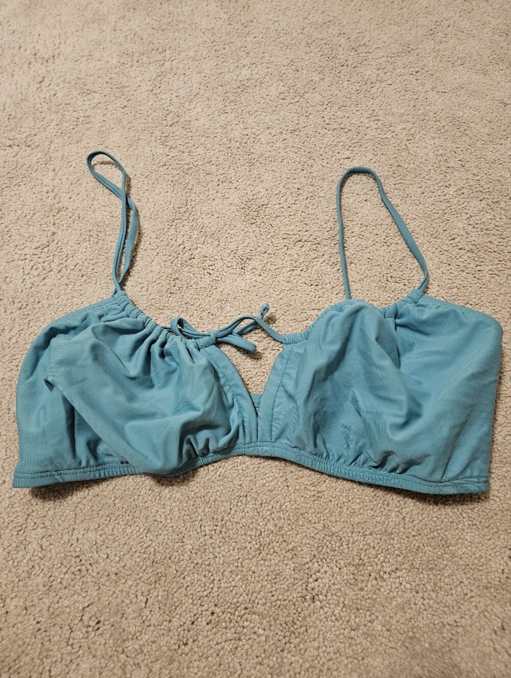 Time And Tru Aqua Blue Bikini Top